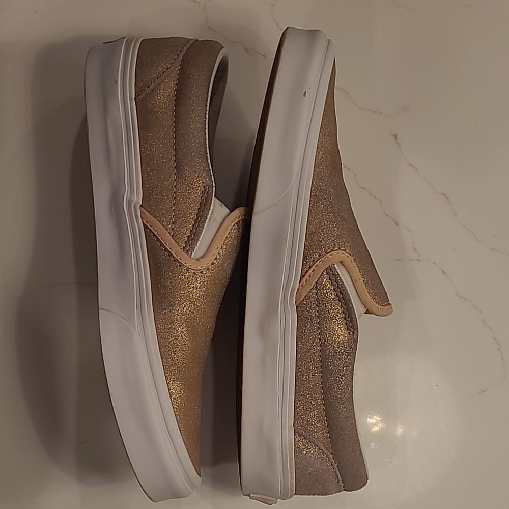 Vans Pink and Gold Slip-On Sneakers - Picture 8 of 12
